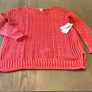Chico's Summer Vibrant Coral Knit Sweater
